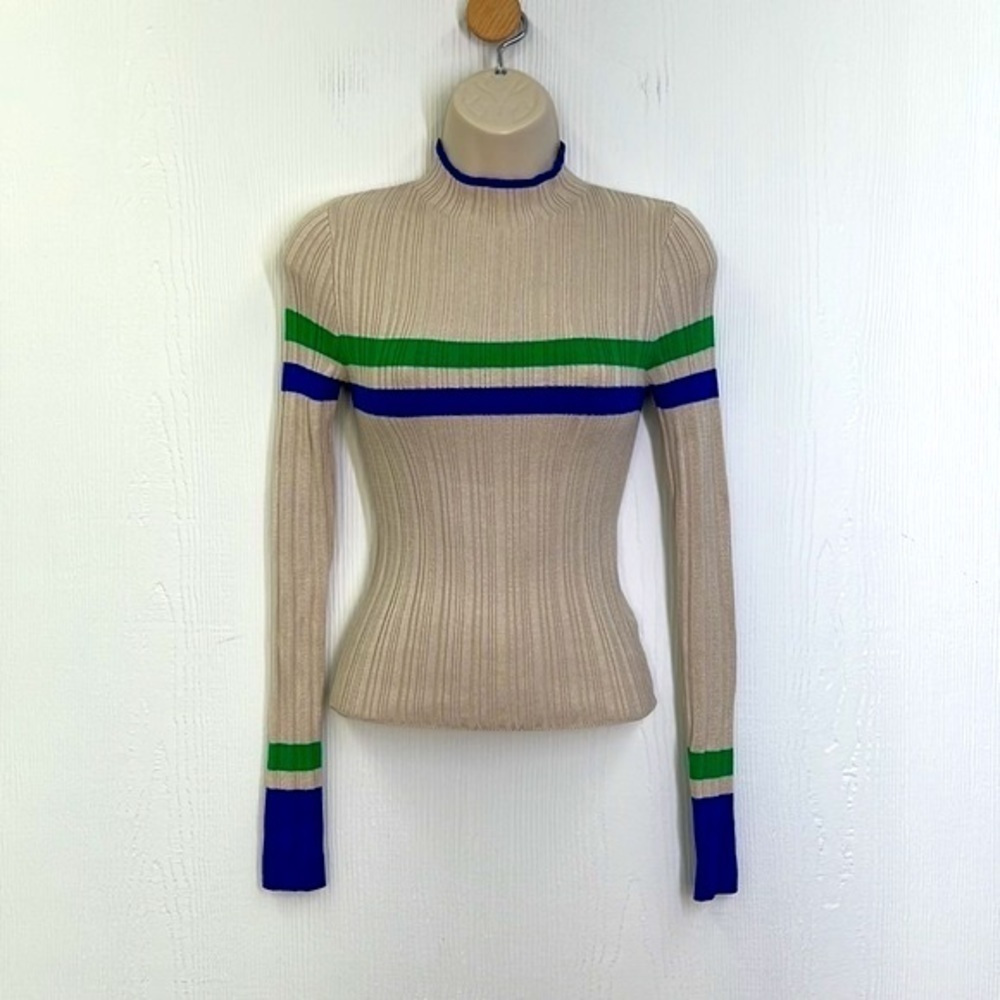 Urban Outfitters - BDG Kiara Open Back Stripe Sweater With Thumb Openings SZ XS - Picture 2 of 13